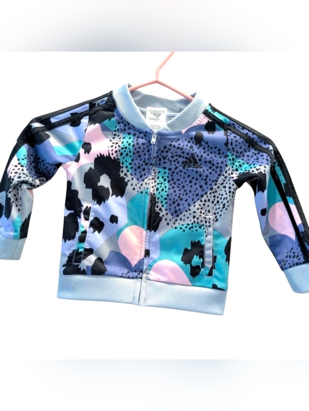 🌞4/20$ Adidas Kids' Blue and Pink Patterned Jacket